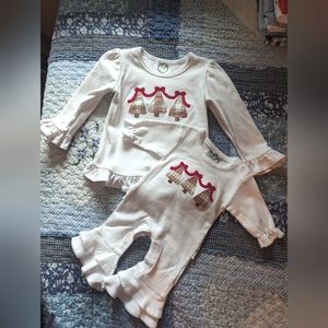 Christmas outfit sister set, 18M and NB